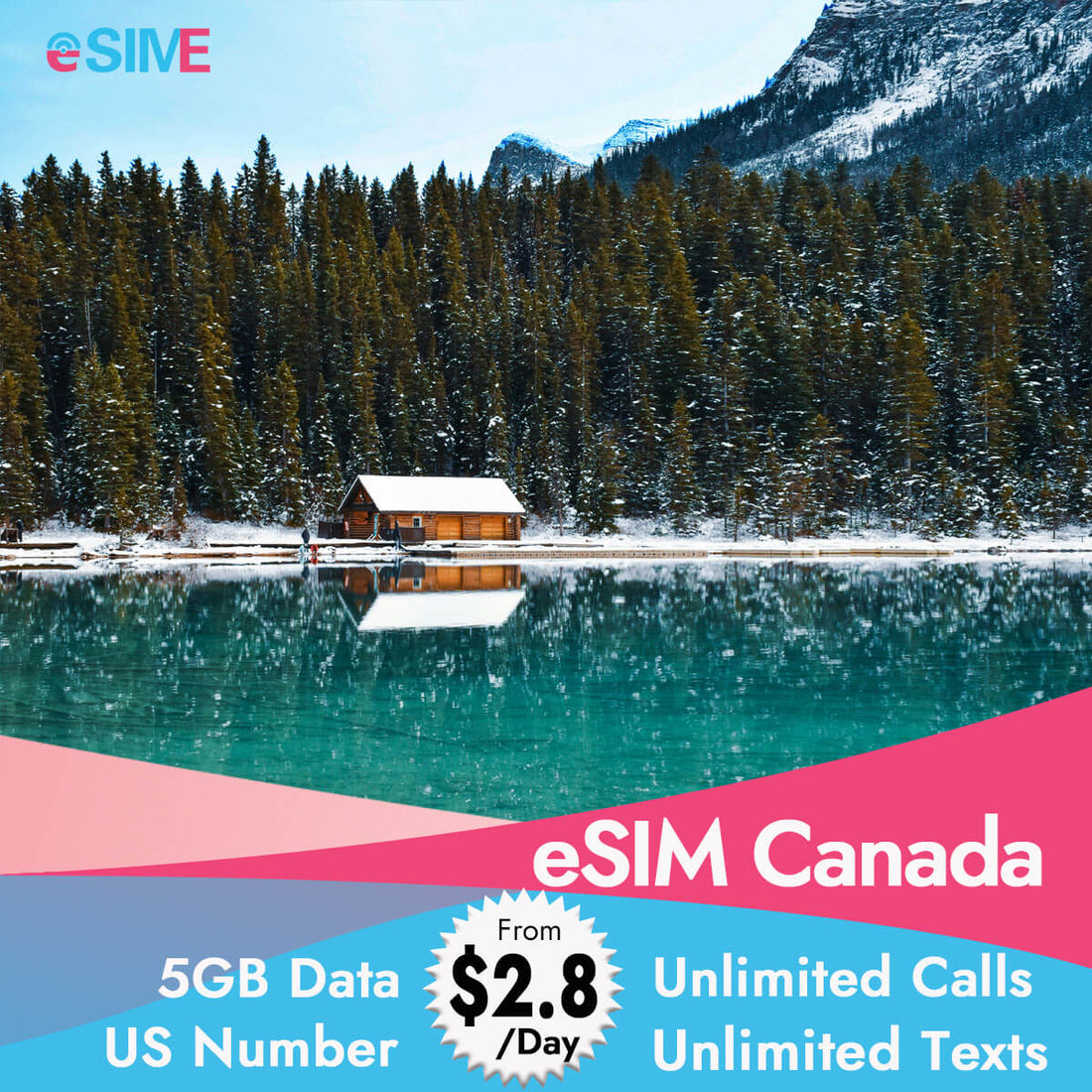 eSIM Canada with Unlimited Calls Texts and 5GB Data