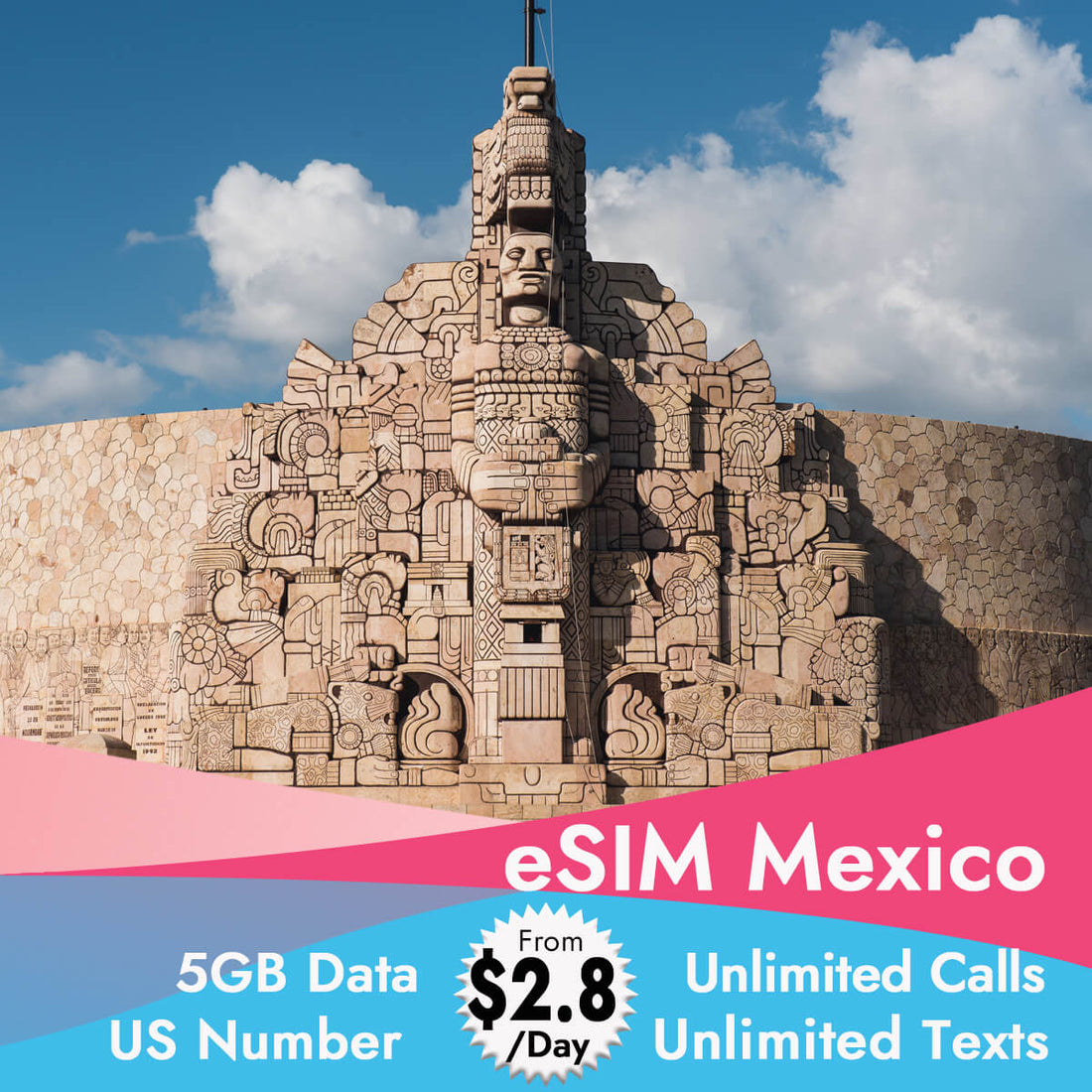 eSIM Mexico with Unlimited Calls Texts and 5GB Data