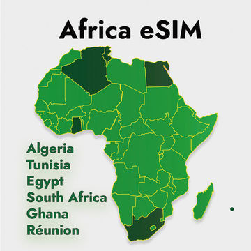 Unlimited Africa eSIM Bundle Egypt Algeria Tunisia South Africa Ghana Réunion