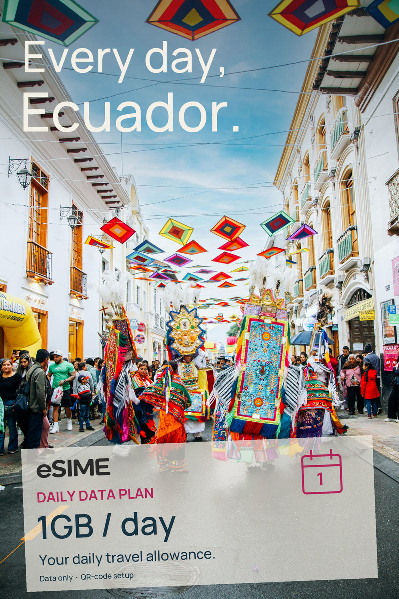 Best Ecuador eSIM 1GB Daily Travel Mobile Data