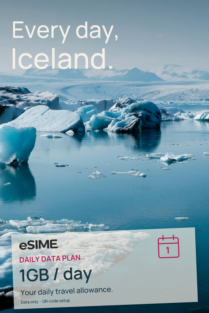 eSIM 1GB Data per Day in Iceland