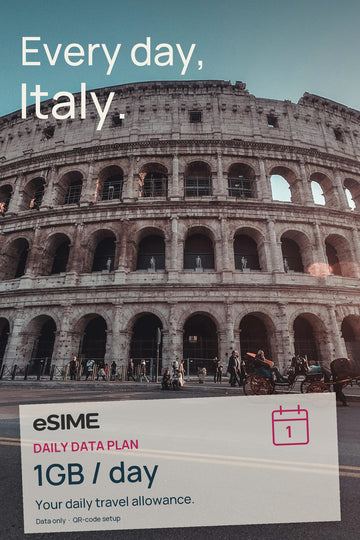eSIM 1GB Data per Day in Italy