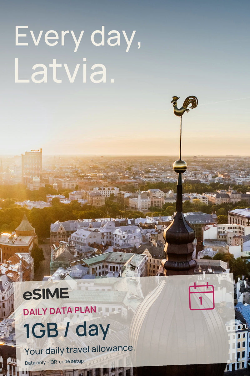 eSIM 1GB Data per Day in Latvia