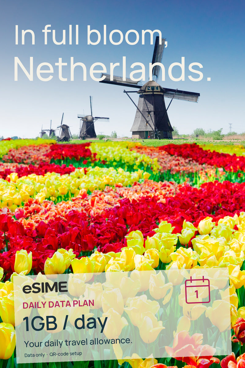 eSIM 1GB Data per Day in Netherlands