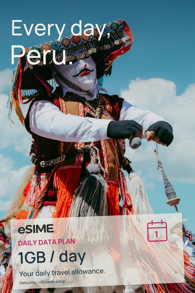 Peru Travel eSIM 1GB Daily High-Speed Mobile Data