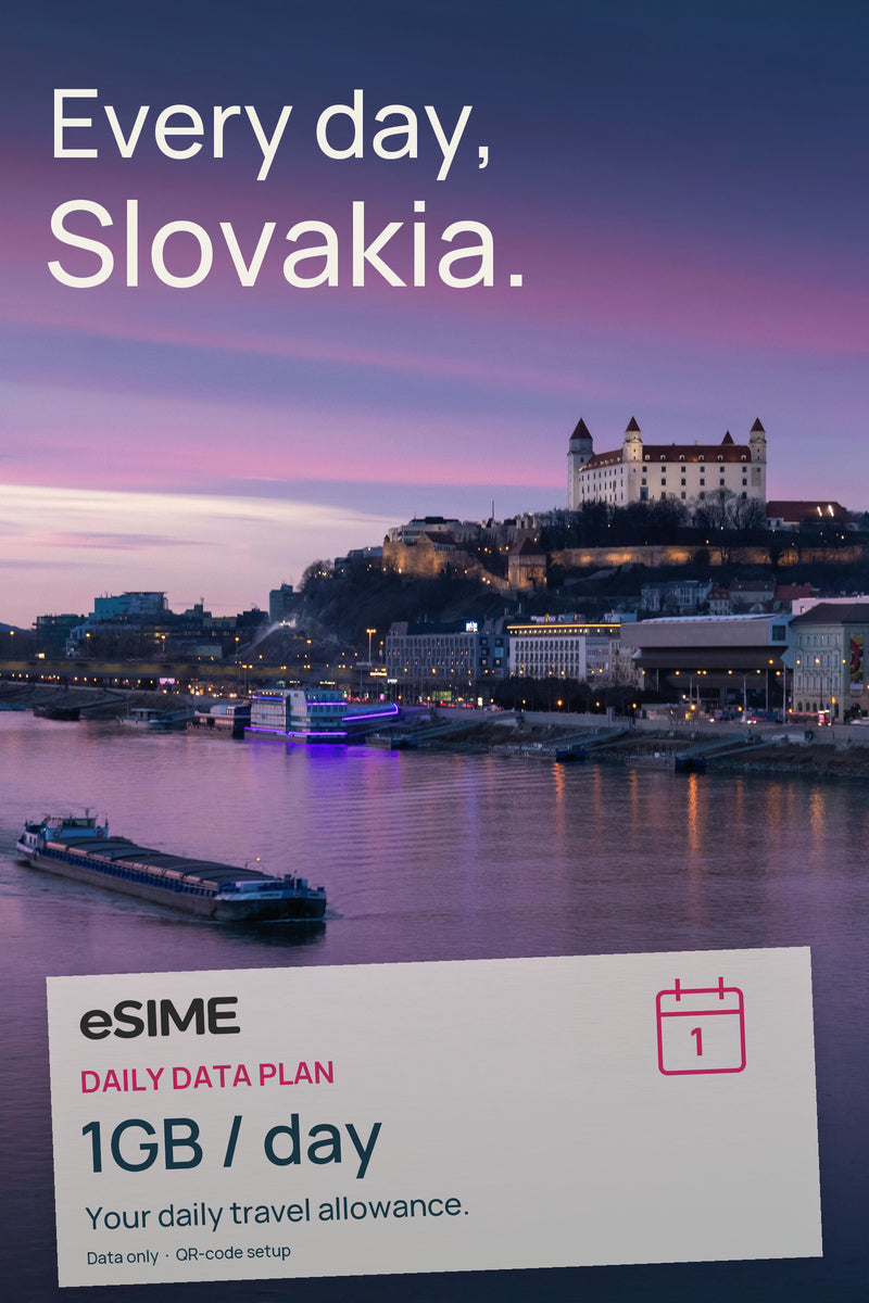 Buy Slovakia eSIM | 1GB Per Day Prepaid Data Plans