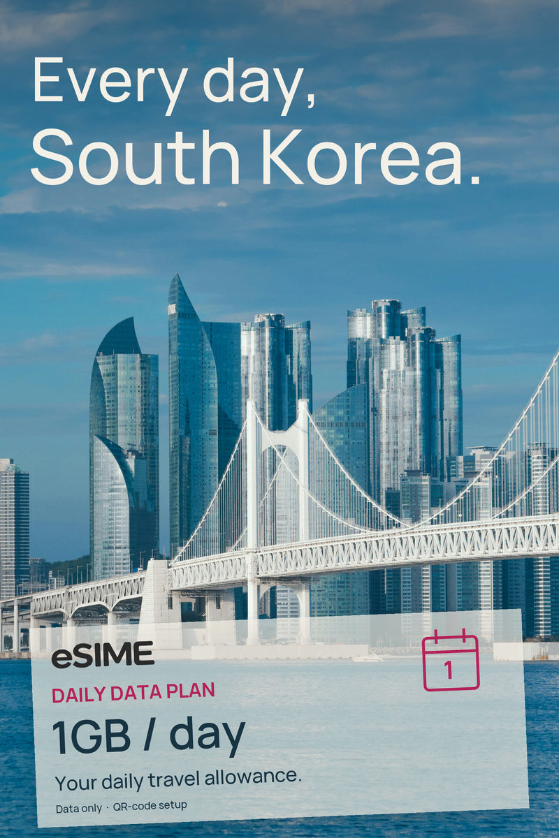 eSIM 1GB Data per Day in South Korea