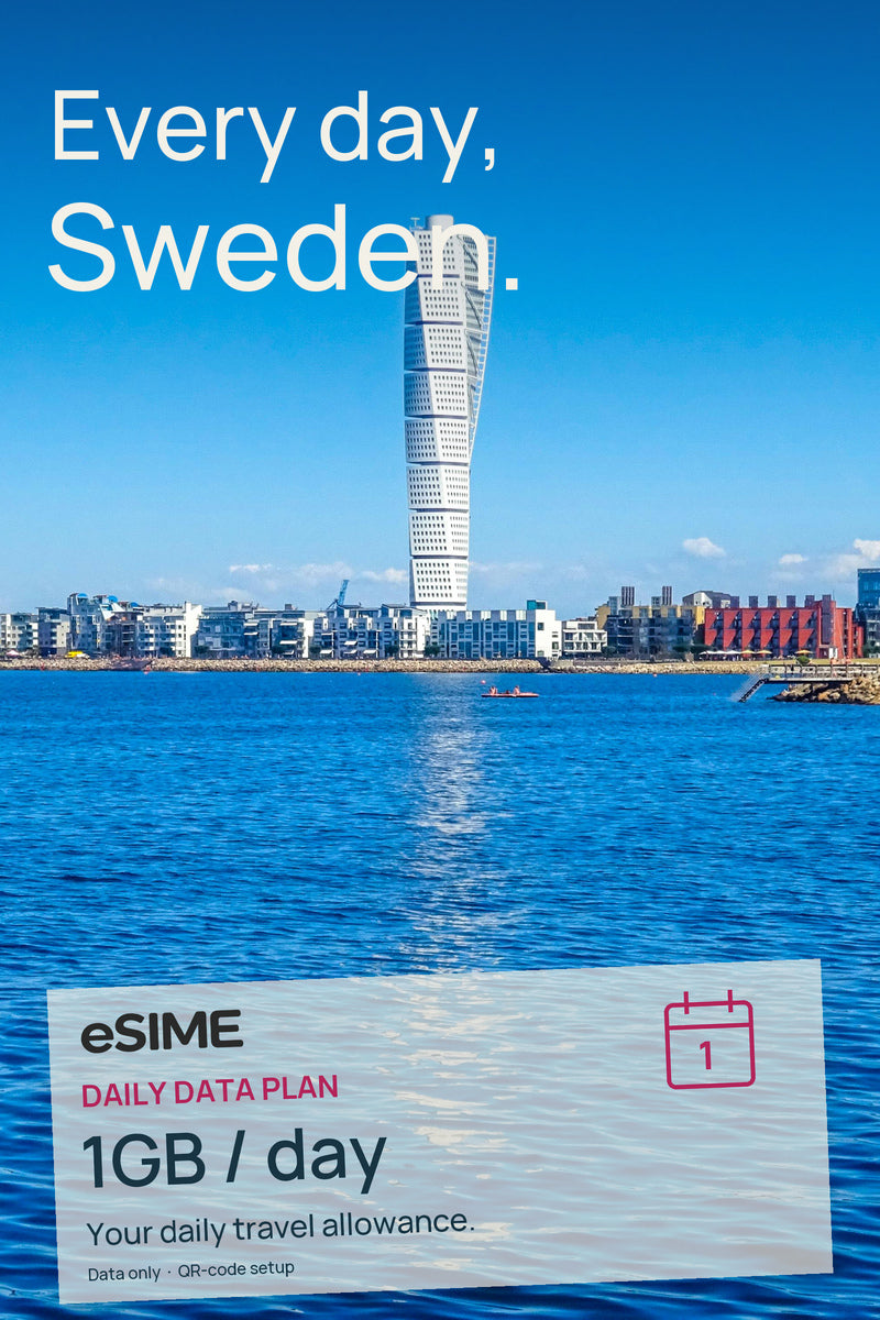 Best Value Sweden Travel eSIM: 1GB Daily Essential Plan