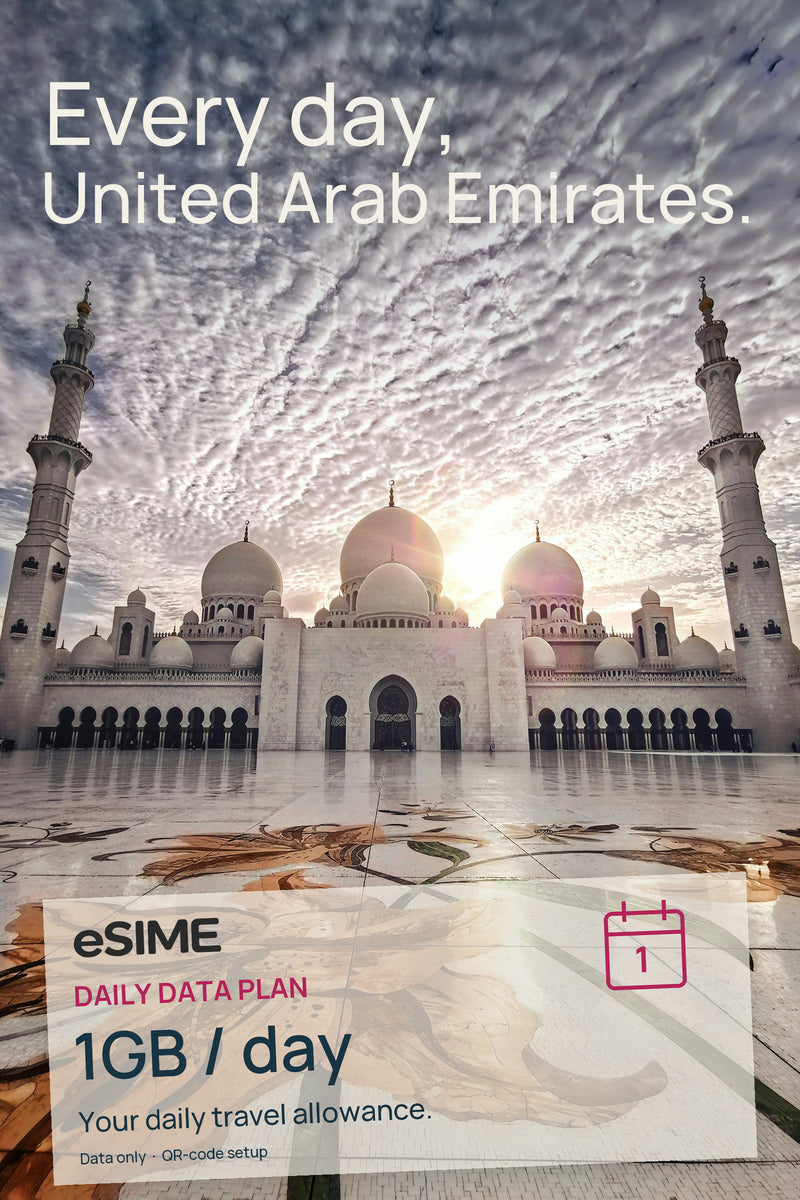eSIM 1GB Data per Day in United Arab Emirates